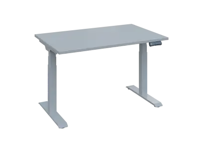 Fleximax 28-12 výškově nastavitelný stůl, kovová podnož stříbrná, deska 25 mm, široký 1200 mm, šedá